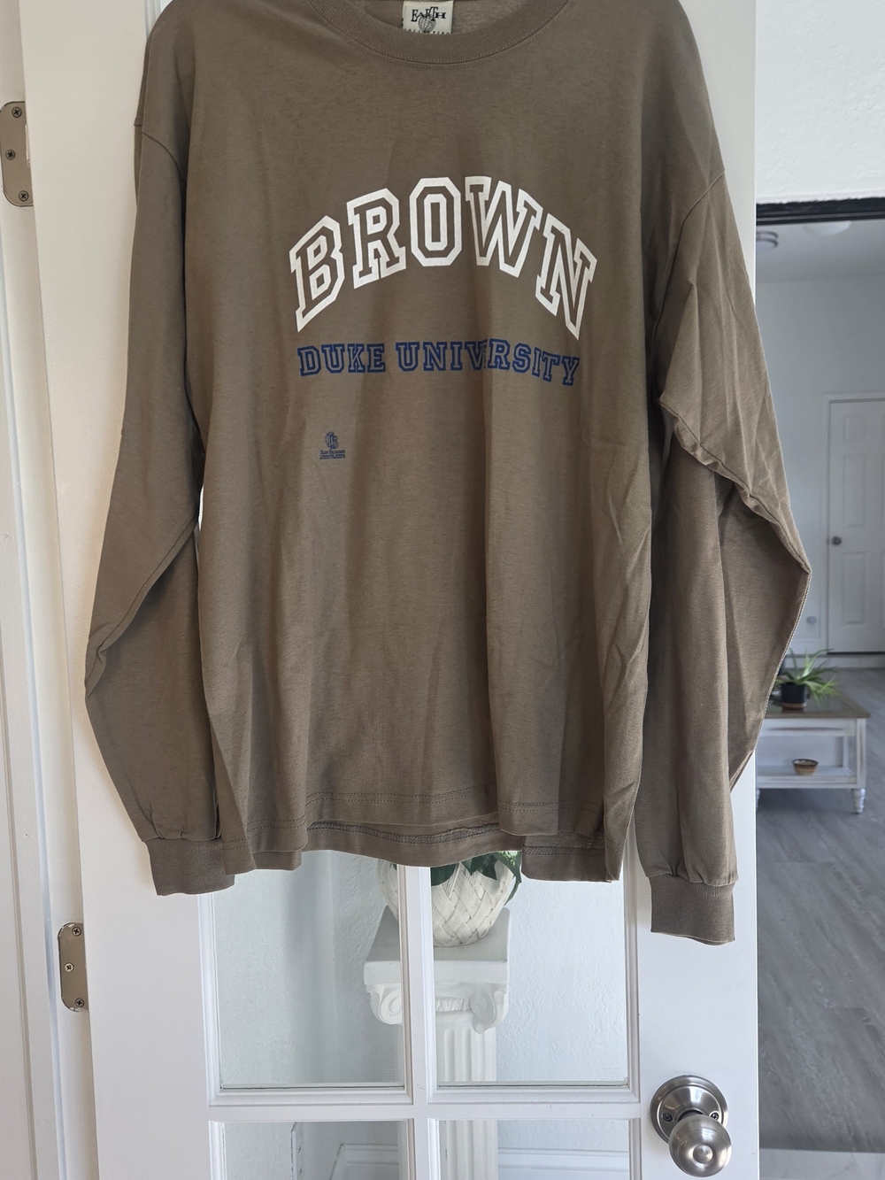 RARE VTG 90s Duke University Parody Long Sleeve T-Shirt Smurf Anvil L